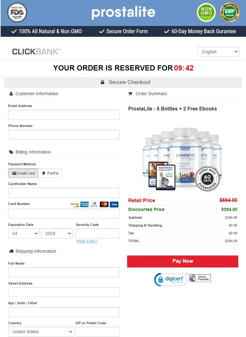 ProstaLite Checkout